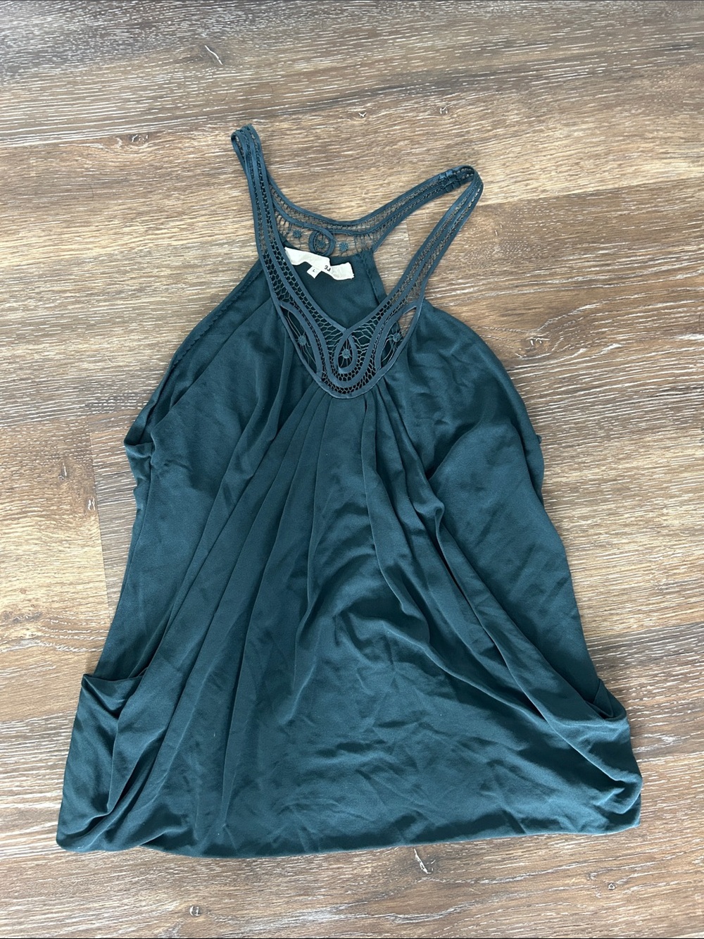 Philip Lim Lace-Trim Racerback Camisole in Deep Teal